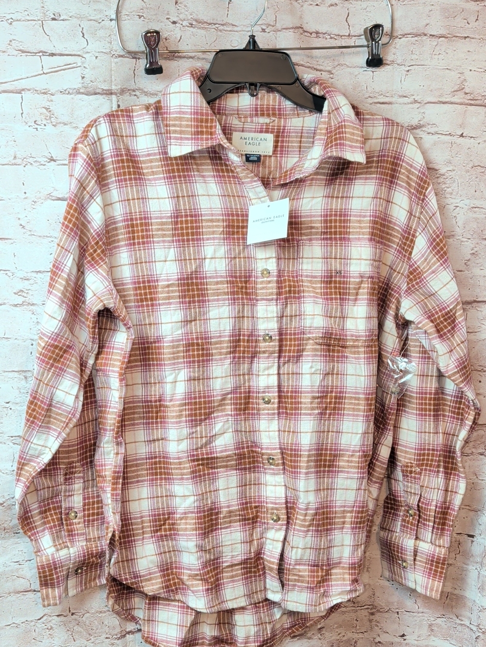 American Eagle Outfitters Plaid Button-Up Shirt Women's Xs New Nwt